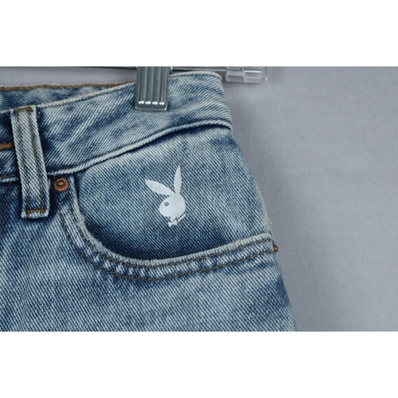 Playboy By PacSun Light Blue Jeans Medium Wash Back Slash 90’s Size 24 - Picture 16 of 16